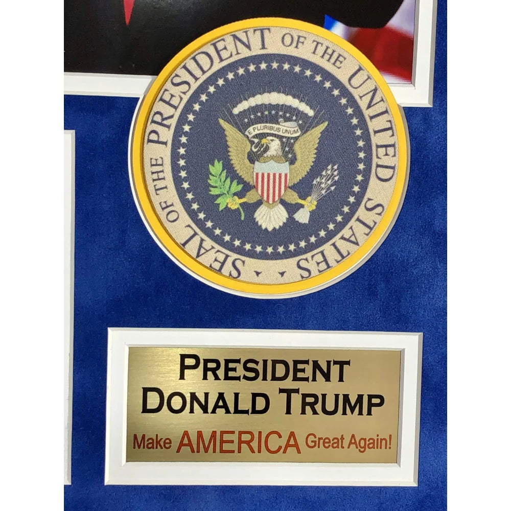 President Donald Trump Museum Framed Photo Seal Collage Republican Maga America